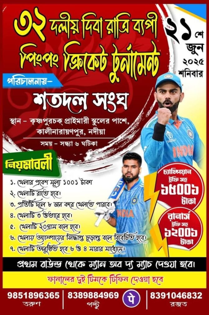 Ping Pong Cricket Tournament
